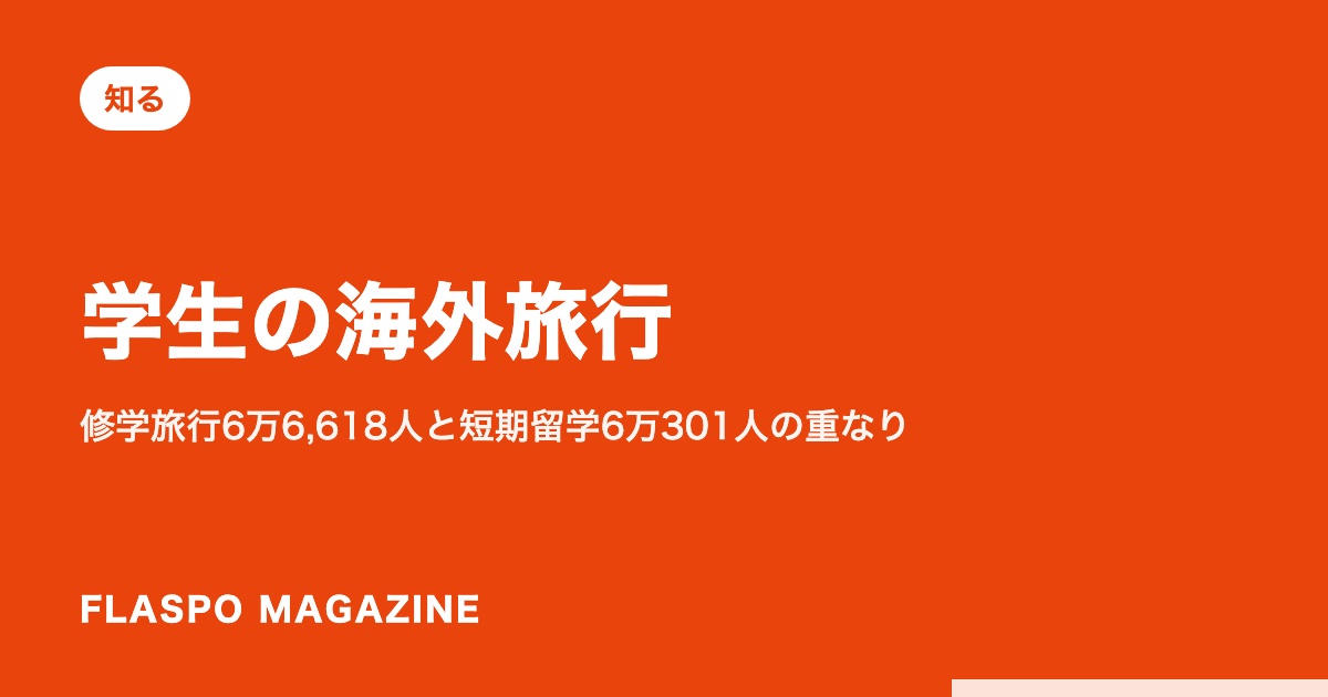 学生の海外旅行｜修学旅行6万6,618人と短期留学6万301人の重なり