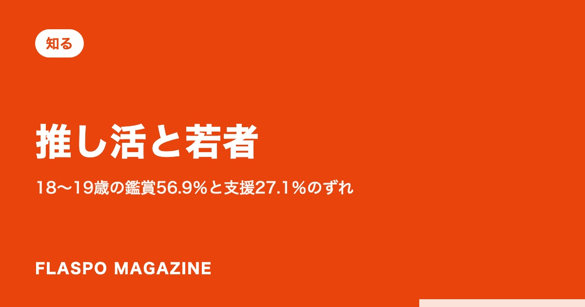 推し活と若者｜18〜19歳の鑑賞56.9％と支援27.1％のずれ