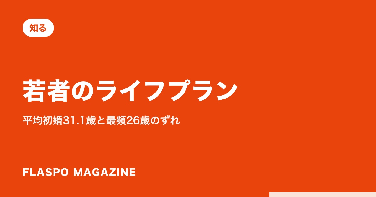 若者のライフプラン｜平均初婚31.1歳と最頻26歳のずれ